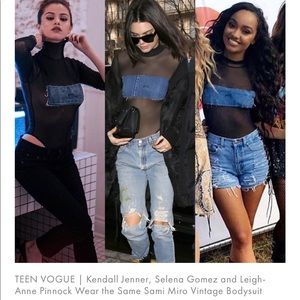 Sami Miro Vintage Sheer Denim Bodysuit